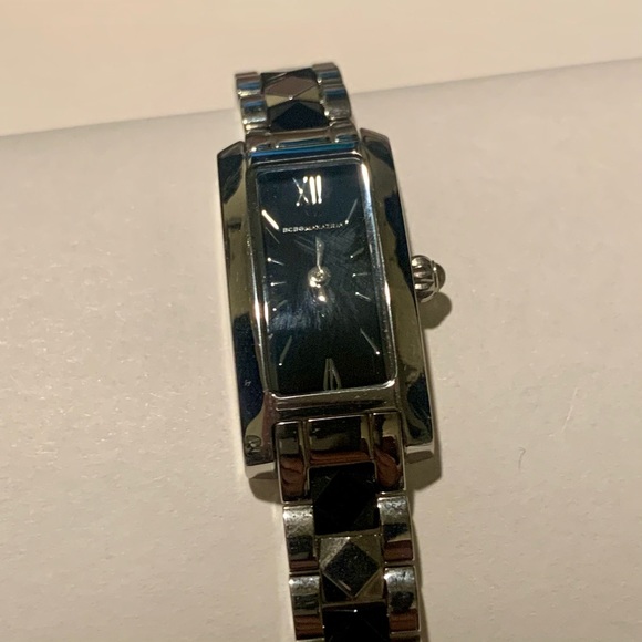 BCBGMAXAZRIA BG8047 Black Ceramic Link Stainless Steel Bracelet Watch BCBG NWT - Picture 3 of 7